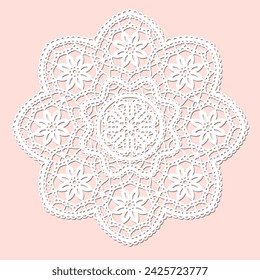 Lace doily papercut, laser cut template.