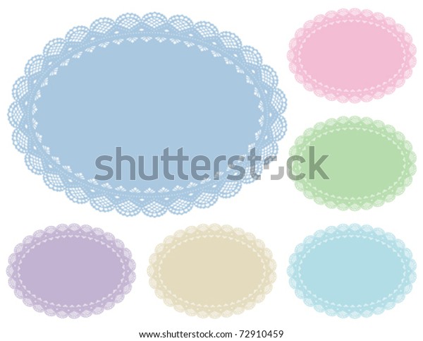 Lace Doily Place Mats Antique Vintage Stock Vector Royalty Free