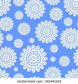 Lace / Doily seamless pattern, hand made cutout, snowflake, wedding decor, design element, vector illustration