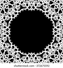 Lace / Doily seamless pattern, hand made cutout, wedding decor, design element, vector illustration