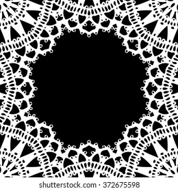 Lace / Doily seamless pattern, hand made cutout, wedding decor, design element, vector illustration