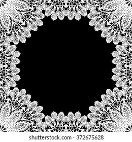 Lace / Doily seamless pattern, hand made cutout, wedding decor, design element, vector illustration