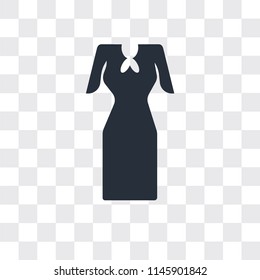 Lace dress with belt vector icon isolated on transparent background, Lace dress with belt logo concept