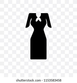 Lace dress with belt vector icon isolated on transparent background, Lace dress with belt logo concept