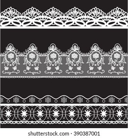 lace edge vector thread knitting illustration white 