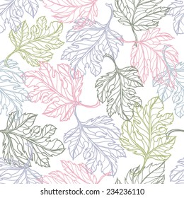 Lace  elegance leaves seamless pattern. All objects are conveniently grouped  and are easily editable.