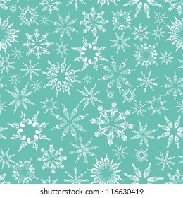 Lace elegance snowflakes seamless pattern. Perfect for winter design