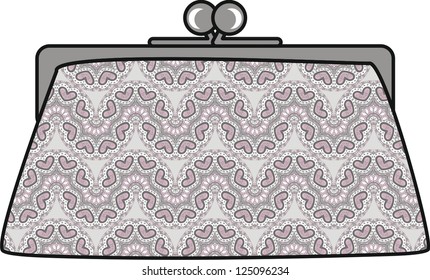 Lace elegant women clutch (abstract vector art illustration)