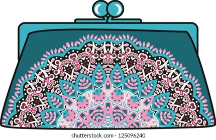 Lace elegant women clutch (abstract vector art illustration)