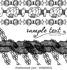lace elements isolated on white background - vector illustration