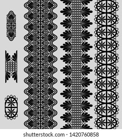 lace embroidery trim elements pattern brushes vector