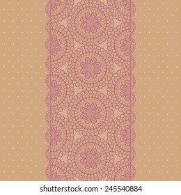 Lace endless ribbon. Vector illustration