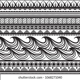 Lace ethnic funny pattern with waves