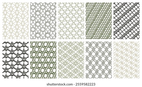 Lace fabrics with ten different types of mesh designs