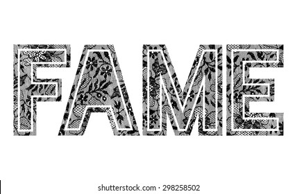 Lace with ''FAME'' slogan