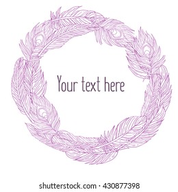 Lace feather frame for your text in design