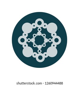 Lace flat icon isolated on blue background. Simple sign symbol in flat style. Sewing elements Vector illustration for web and mobile design. 