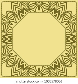 lace floral border ornament. vector pattern. decorative frame