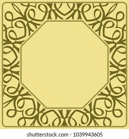 lace floral border ornament. vector pattern. decorative frame