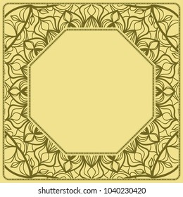 lace floral border ornament. vector pattern. decorative frame