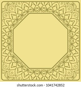 lace floral border ornament. vector pattern. decorative frame
