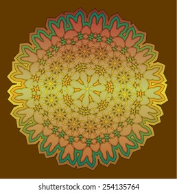 Lace  floral colorful ethnic ornament kaleidoscope bamboo, 