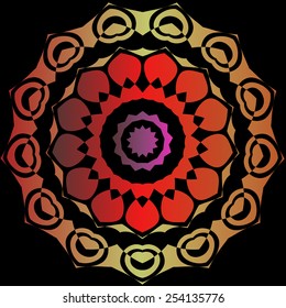 Lace  floral colorful ethnic ornament kaleidoscope bamboo, 
