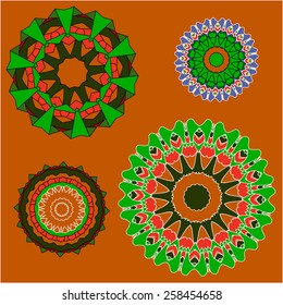Lace  floral colorful ethnic ornament  fire  flower
