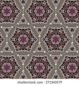 Lace  floral colorful ethnic ornament  seamless pattern flower