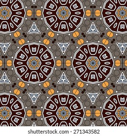 Lace  floral colorful ethnic ornament  seamless pattern flower