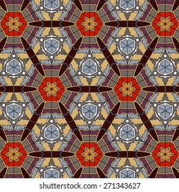 Lace  floral colorful ethnic ornament  seamless pattern flower