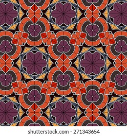 Lace  floral colorful ethnic ornament  seamless pattern flower