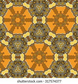 Lace  floral colorful ethnic ornament  seamless pattern flower
