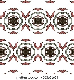 Lace  floral colorful vintage color ethnic ornament  seamless pattern flower