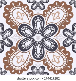 Lace floral seamless pattern