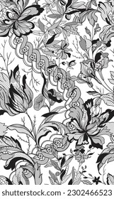 lace floral seamless pattern. Chintz