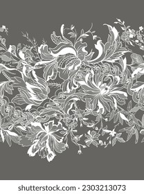 lace floral seamless pattern. Chintz