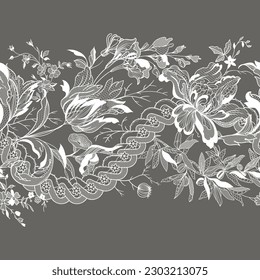 lace floral seamless pattern. Chintz