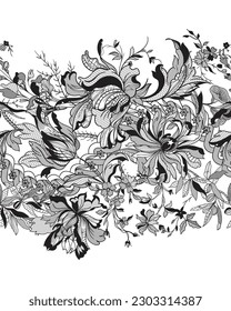 lace floral seamless pattern. Chintz