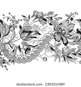 lace floral seamless pattern. Chintz
