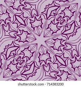 lace floral seamless pattern. decorative beautiful ornament with hand drawn elements. vector illustration. purple color