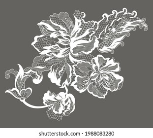 lace flower, bouquet, vector illustration