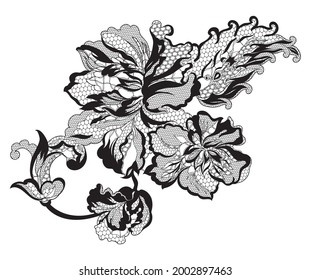 lace flower, bouquet, vector illustration