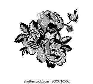 lace flower, bouquet, vector illustration