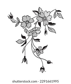 lace flower, bouquet, vector illustration