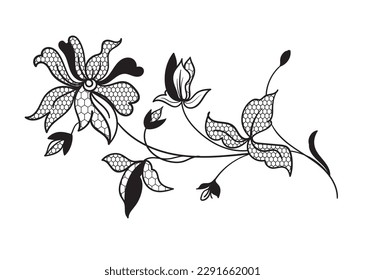 lace flower, bouquet, vector illustration