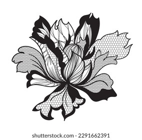 lace flower, bouquet, vector illustration