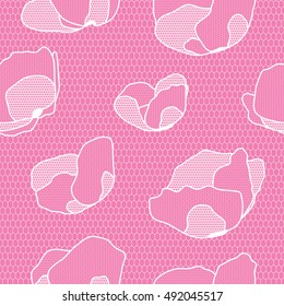 Lace flower seamless pattern. Decoratiove floral background