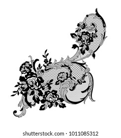 lace flowers decoration element