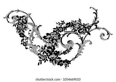 lace flowers decoration element